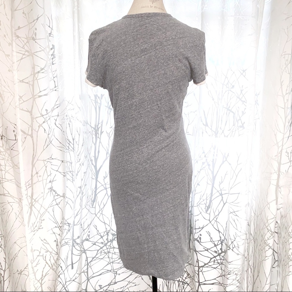James Perse gray cream jersey knit cotton short sleeve t-shirt shirt dress - Picture 3 of 8